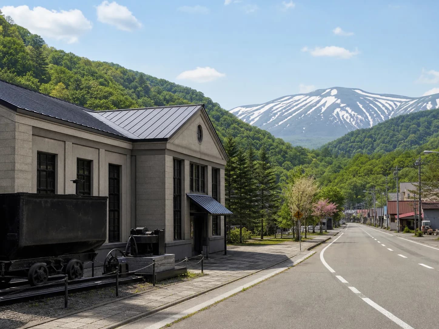令人聯想到煤礦文化與山間自駕的寫實風格示意圖