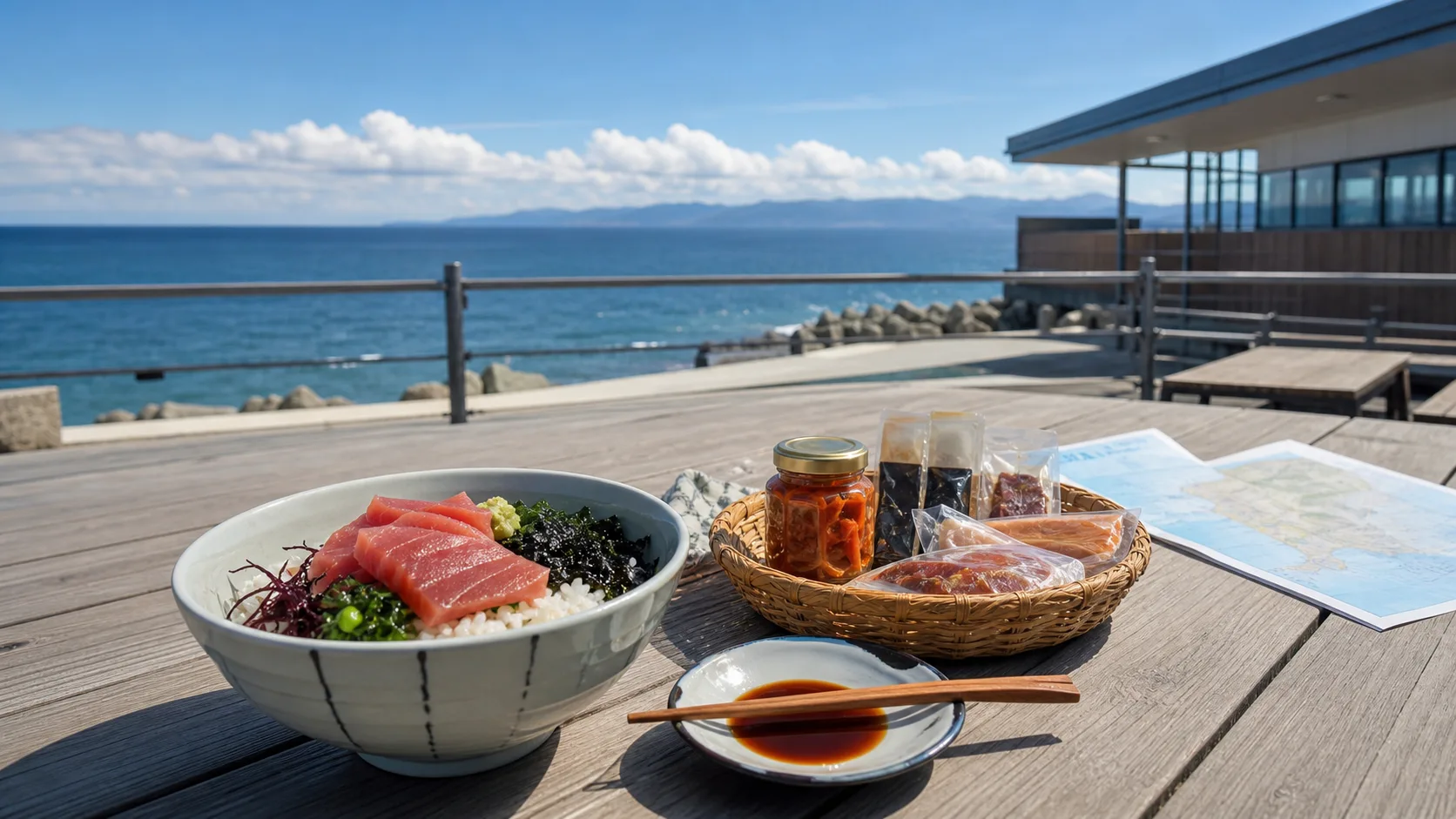 松前藩屋敷と浮き紫陽花のアイキャッチ
