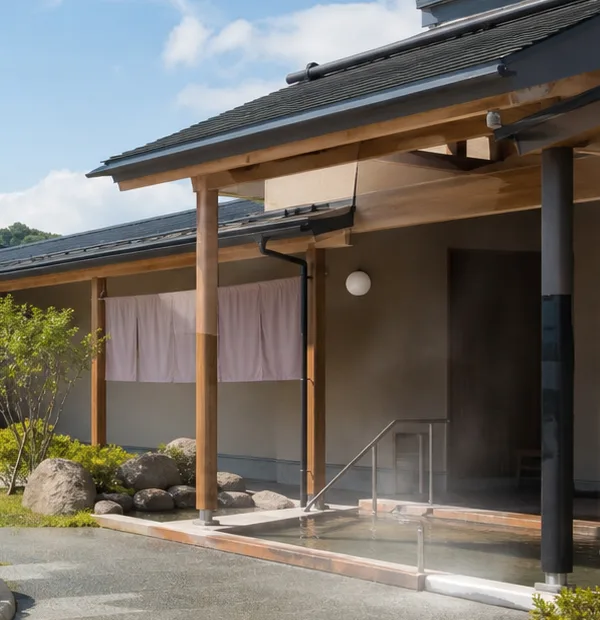 ぽぽろっこの温泉休憩とイベント滞在を表す写真調イメージ