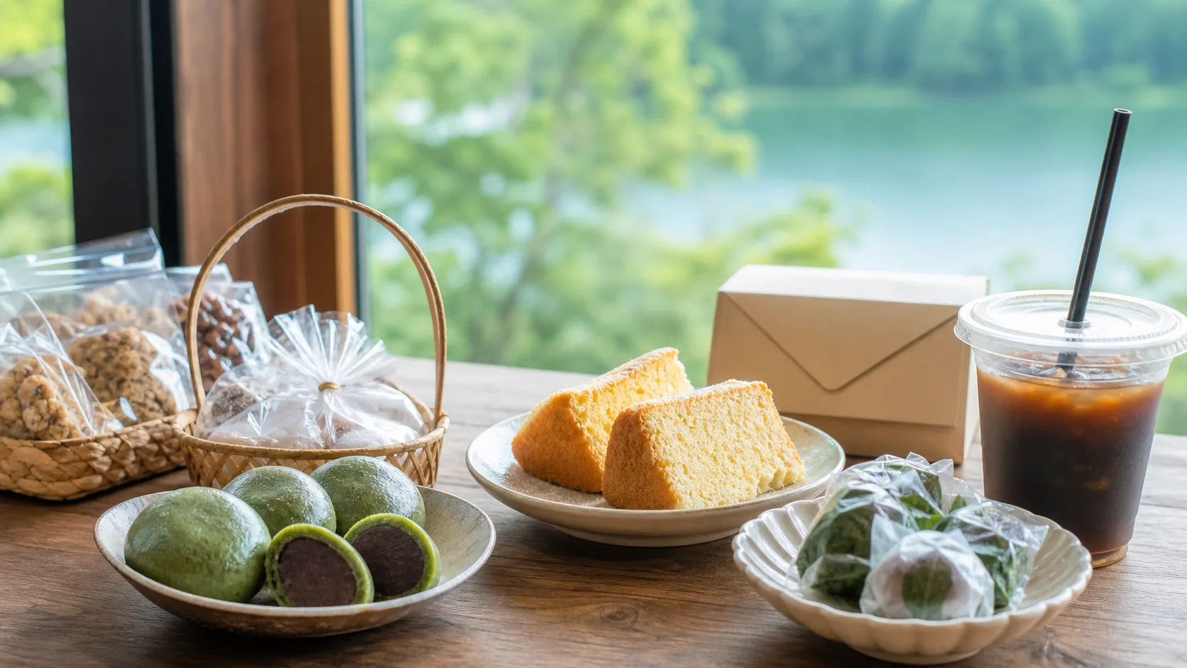よもぎまんじゅうやシフォンケーキを思わせる写真調イメージ