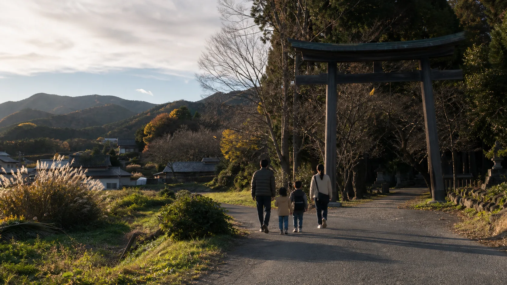 椋神社周辺の山里散策を表す写真調イメージ