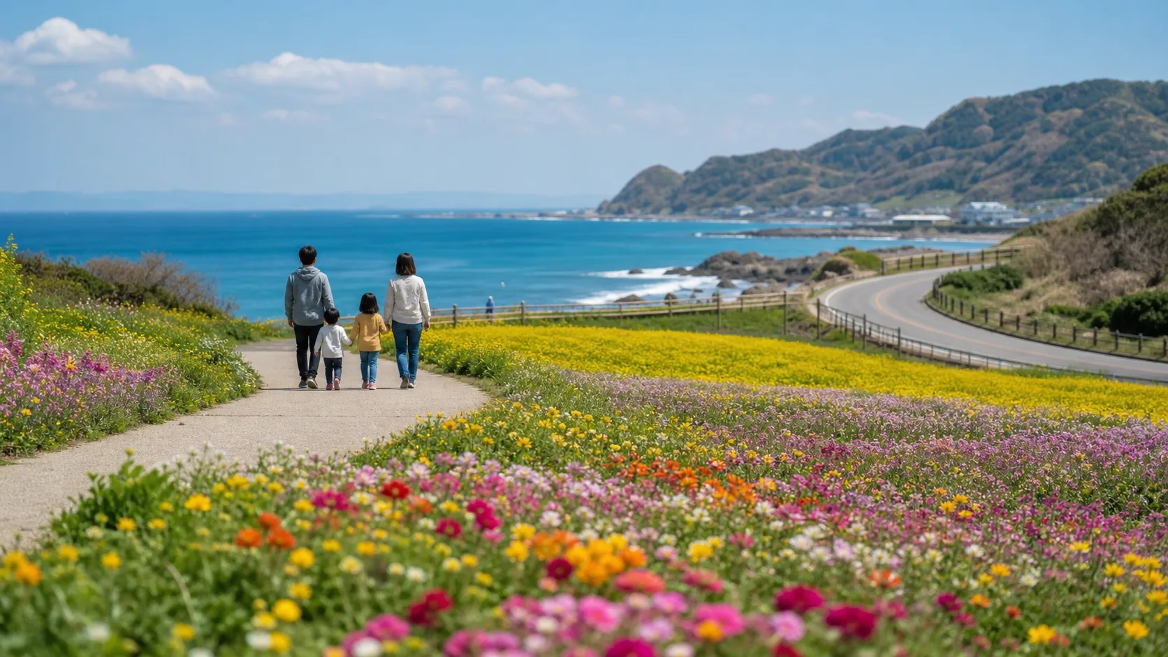 南房総の花畑と海沿いドライブのイメージ
