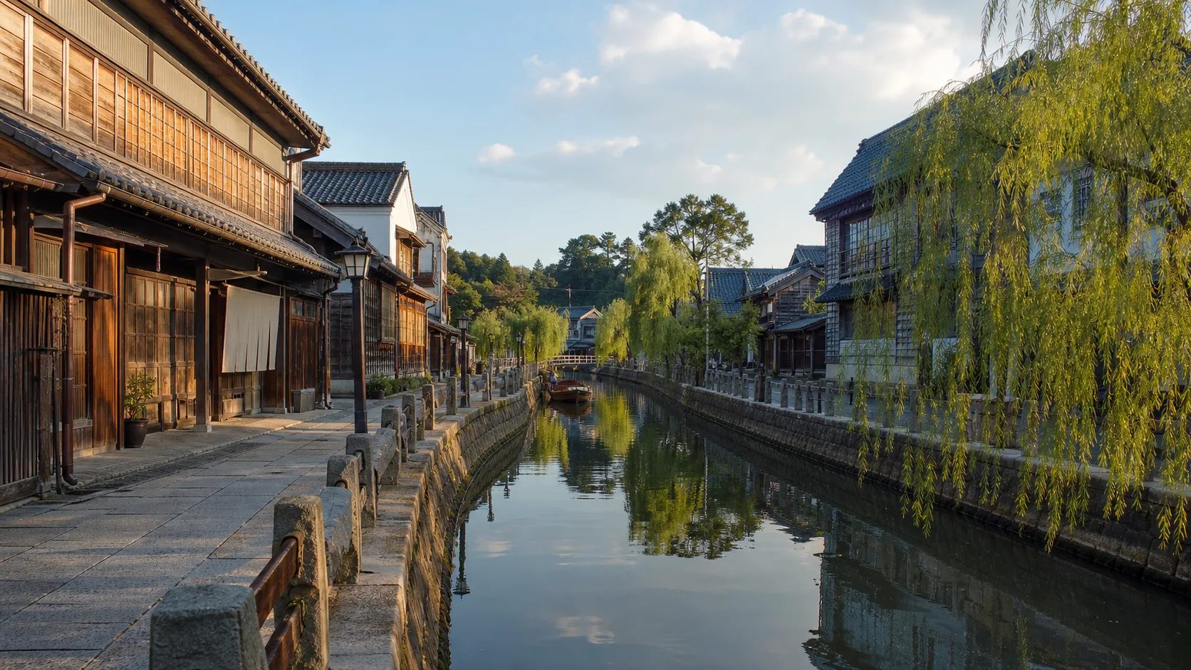 佐原の町並みと小野川沿いをイメージした写真調素材