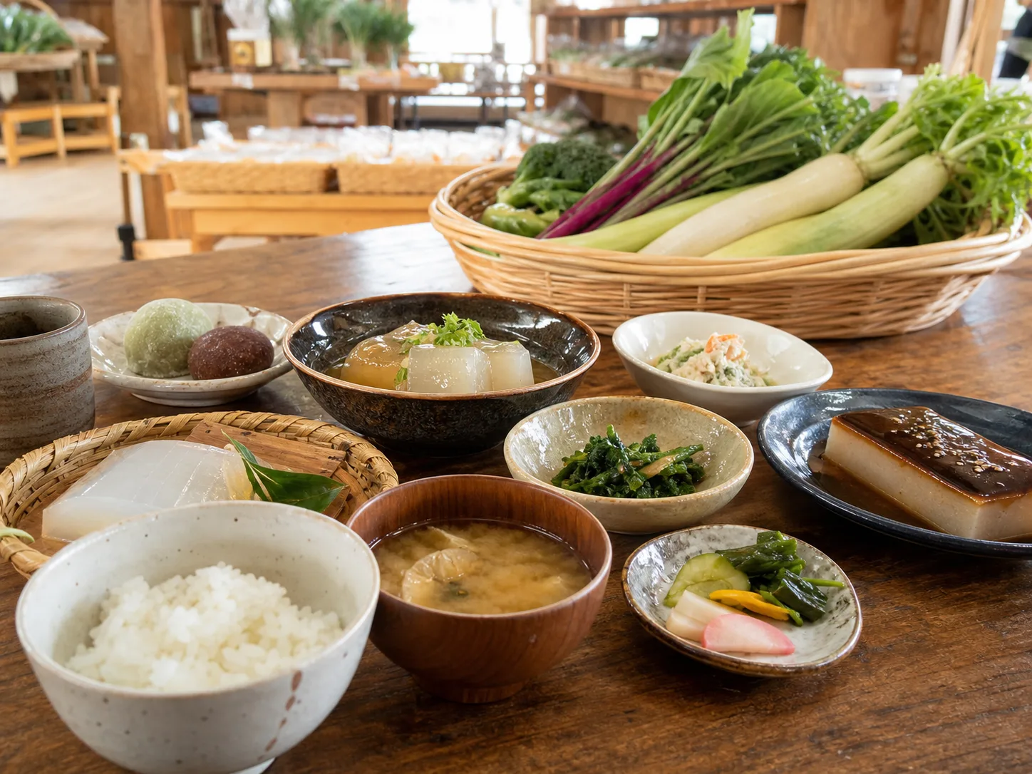 山岡細寒天と手づくり料理を表す写真調イメージ