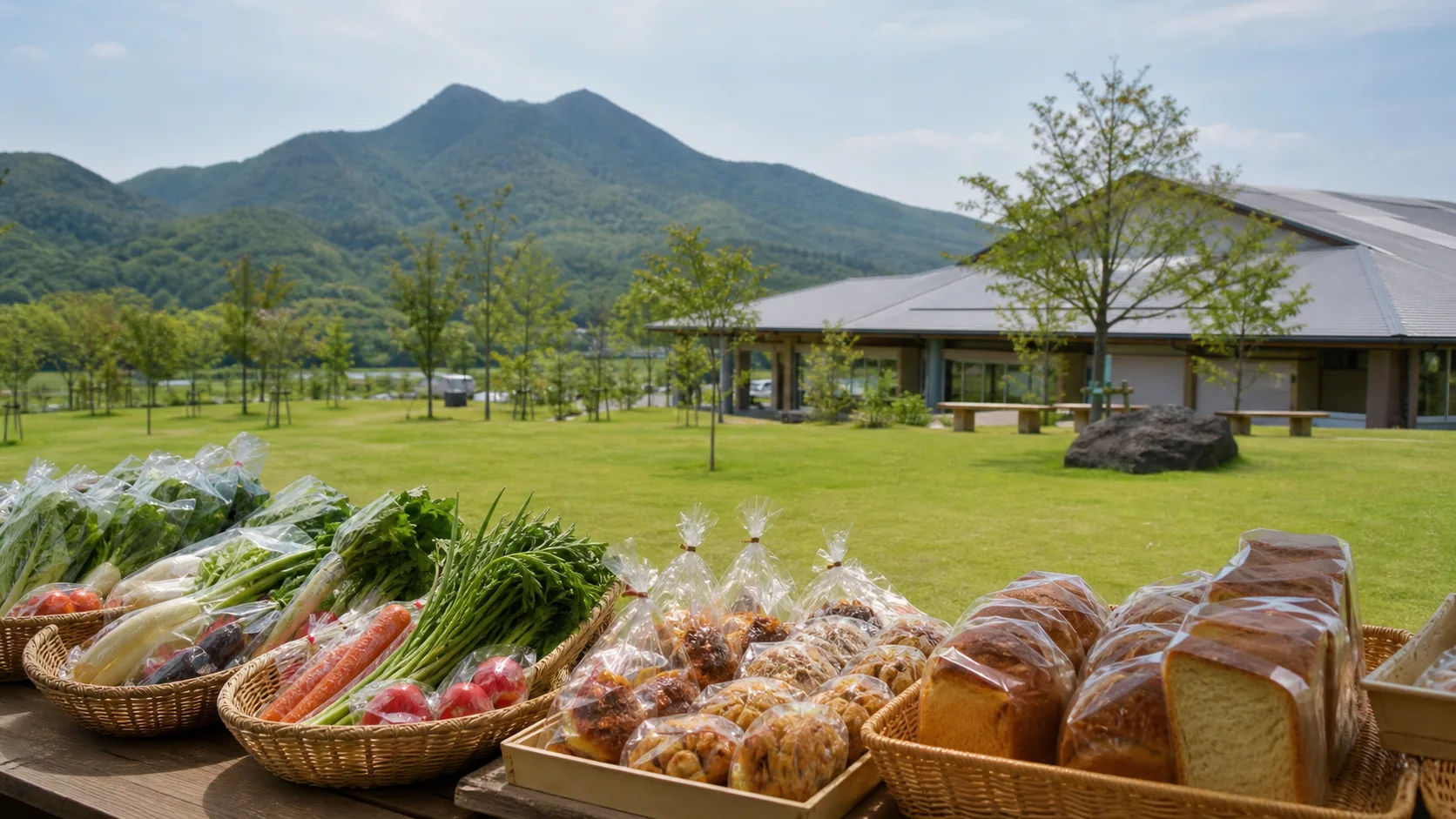 芝生広場と遊具で子どもが過ごす公園のイメージ写真