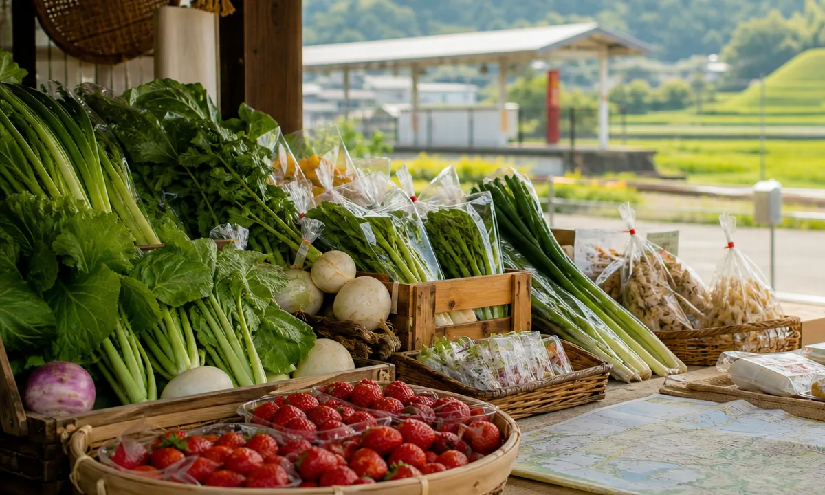 明日香村の野菜、果物、甘味を選ぶ買い物のイメージ写真