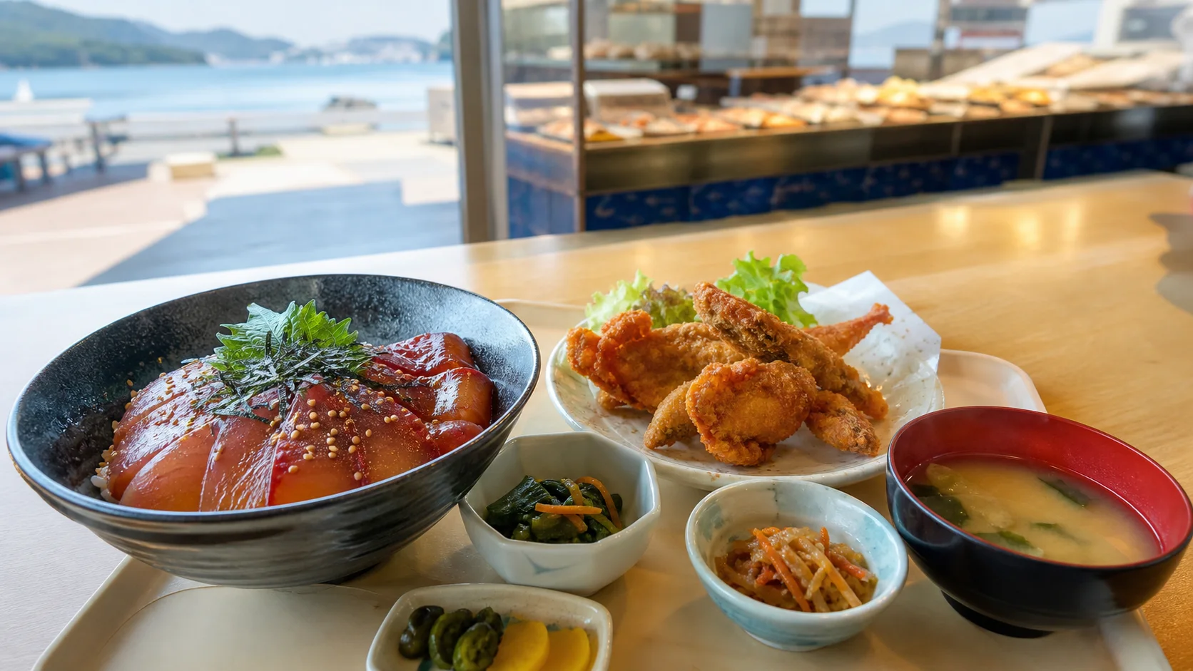 瀬戸内の魚を使った漬け丼と小鉢を選ぶ海鮮食堂のイメージ写真