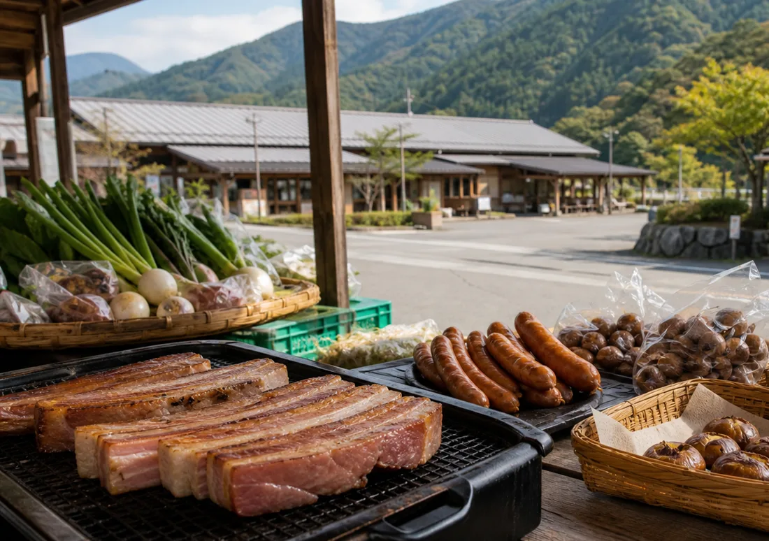 城川ベーコンと和栗スイーツを楽しむ食事休憩のイメージ写真
