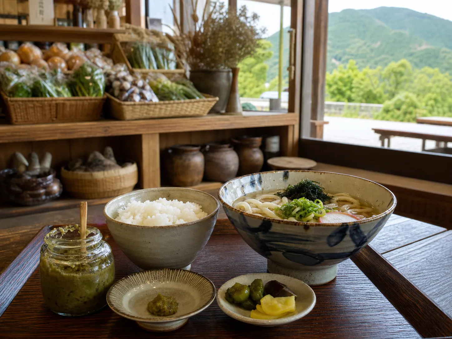 小石原焼の器で味わう山あいの食事と買い物の写真調イメージ