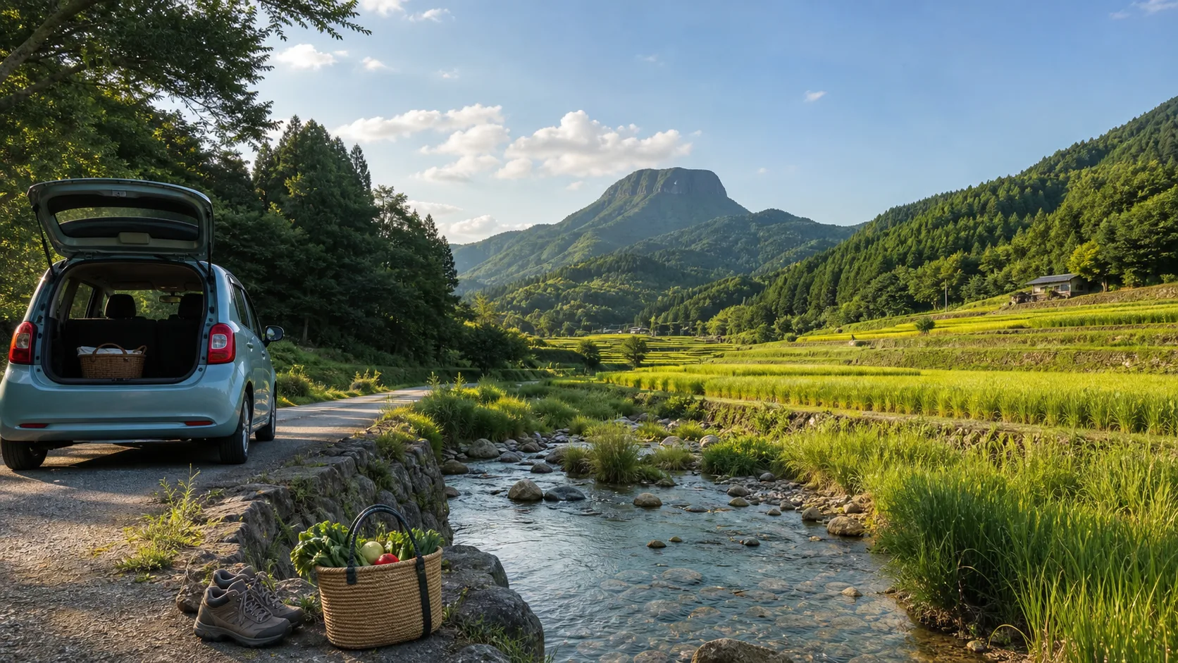 山浦の棚田と湧水をめぐるドライブの写真調イメージ